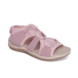 New Roman Slope Heel Sandals Round Head Magic Stick Retro Fashion Large-Size Beach Solid Sandals