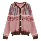 Pink Pattern Button Up Cardigan- Outfit