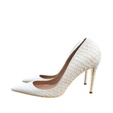 Pumps Famous Brand Designer Shoes for Women Snake's Pattern Pointed Toe Sexy High Heels 12 cm plus size YG021