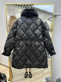 Fox Winter Women Winter New Down Coats Female Loose White Duck Down Jackets Ladies Thick Warm Long Overcoats