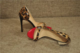 Onlymaker Women's Peep Toe 12cm High Heels Leopard print Pumps Sandals Woman Dress Party Office Slipper Shoes Big Size