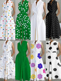Summer Commuting Fashion Polka Dot Button