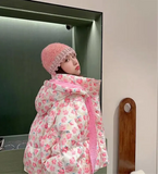 Pink Floral Puffer Jacket- Outfit