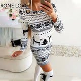 Women Elegant Round Collar Long Sleeves New Winter Big Yards Christmas