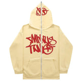 Zipper Hoodies Minus Two Pattern Printing Solid Color Oversized Clothing 2023 New Punk Harajuku Leisure Best Selling