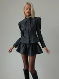 Sense Of Color Butterfly Embroidery Suit Women's High-End Spring And Autumn New Waist-High Set
