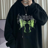 New Oversized Sweatshirt Women Gothic Skull Butterfly Harajuku Print Grunge Hoodies Women Casual Loose Hoodie Tops