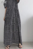 New Retro Fashion Summer Women Puff Sleeve Ploka Dot Dress Ladies Pullover Dresses Casual Woman Print Black Long