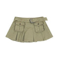 Women's Green Cargo Mini Denim Skirt Y2k Elegant Harajuku Vintage Chic A-Line Pleated Black Skirt For Women 2023 Summer