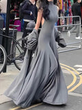 High Collar Backless Maxi Dress Women Sleeveless Slim Fit Pleated Robes 2024 Spring Fashion Female Party Evening
