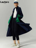 Spring Autumn Extra Long Oversized Green Trench Coat for Women with Big Pockets Drawstring Luxury Designer Fashion