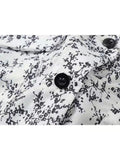 Women Print Blouse Black New Autumn Fashion Single Breasted Shirts And Lace Up Vest Long Sleeve Elegant Vintage Sexy Shirt