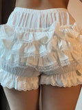 White Pumpkin Shorts with Lace