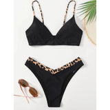 Bikini Set Women Swimwear Push Up Swimsuit Top Solid Bottom Print Brazilian Biquini Bathing Suit Swim Wear