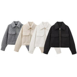 Women's Fashioned Clip Pocket With Long Sleeve Jacket Jacket In Fall 2025