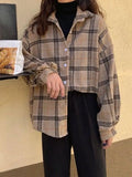 Checkered Print Button Blouse- Outfit