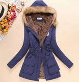 New Winter Women Jacket Medium-long Thicken Outwear Hooded Wadded Coat Slim Parka Cotton-padded Jacket