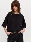 Spring And Summer New Loose Cotton T-Shirt Women Hot Sold Worn Short Sleeves On The New Splicing