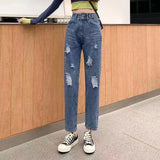 Zingj Jeans Female Autumn 2024 New Korean Version Loose High Waist Show Thin Straight Tube Harun Radish Dad Pants-Outfit