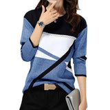 Loose Color Printed Round Neck Long Sleeve