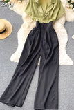 Lady Notched Collar Patchwork Romper Women Elegant Short Sleeve High Waist Wide Leg Playsuits Female Summer OL