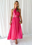 Zingj Spring And Summer New Wish One Shoulder Slim Waist Wipe Show Back