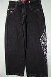 Popular Vintage Letter Embroidered Jeans Men Y2K New Harajuku Punk Rock Wide-Leg Pants Couple Casual Loose Traf Jeans