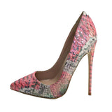 Pointed Toe Women Pumps Lady Wedding Party Shoes PU Leather Snakes Party High Heels YG006