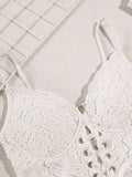 Front Tie Lace Bustier-Outfit