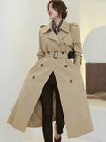 Long Wind Coat Women's 2025 Chic Design Sense Early Spring Double