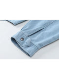 Spliced Denim Shirt Coat Women Long Sleeve Pocket Cardigan Streetwear BF Jean Jacket Y2K Harajuku Cowboy Outwear