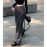 Cotton Linen Wide Leg Pants Women Streetwear High Waist Casual Full Length Y2K Korean Loose All Match Straight