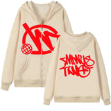 Zipper Hoodie Minus Two Pattern Printing Solid Color Oversized Clothing 2023 New Punk Harajuku Leisure Best Selling