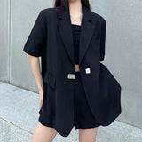 Spring And Summer Black Suit Jacket Female After The Slit Design Sense Niche Casual Thin Fashion Suit Tops Female