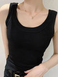 Solid Rib Tank Top-Outfit