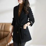 Fashion Autumn and Winter Elegant Temperament Fashion Slim Chic Formal Office Double-sided Cashmere Tweed Female