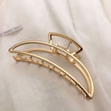 Women Elegant Gold Silver Hollow Geometric Metal Hair Claws Vintage Hair Clips Headband Hairpins Fashion Hair
