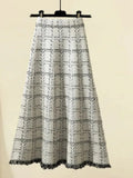 Fall Winter Knitwear Two Piece Sets For Women Outfits French Vintage Fragrance Bow Bandage Knitted Sweater+Plaid Skirt