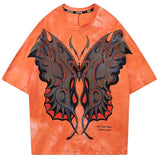 Women Hip Hop T Shirt Female Hit Color Butterfly Tie Dye Printed Ladies Tee Shirts Harajuku Retro High Street Hipster
