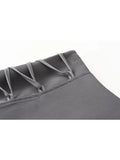 Waist Pleated Skirts For Women Bandage Short Grey Skirts Gothic Sexy Club Streetwear Casual Harajuku Mini Skirts