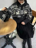 Buttoned Retro Printed Cardigan- Outfit