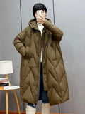 Winter Women 90% White Duck Down Long Jacket Hooded Casual Loose Warm Outwear Female Thick OverSize Puffer