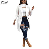 Classic Women Long Blazer Vest Elegant Office Lady Coat Female Waistcoat Causal Suits Sleeveless Jacket
