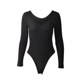 Zingj Spring V-Neck Long Sleeve Pit Strip Slim Bottom Conjoined Dress Autumn And Winter New