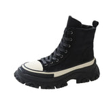 Women's 2021 New Summer Thin Zebra Pattern High-Top Women's Raise the Bottom Platform Dad Canvas
