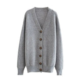 2021 winter white cardigan sweater womens single breasted knitted jacket coat fashion oversized