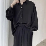 Black Button Up Shirts Women Long Sleeve Oversized Streetwear Harajuku Blouses with Tie Autumn Loose White Clothes