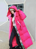 Women's 90% White duck down Coat 2023 Winter Ladies Hooded Down Jackets Thicken Warm Long Overcoat Casual Loose Parkas