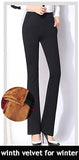 Office skinny Women Pants Trousers Zipper High Waist Pocket Flare pants formal OL Office Career Capris Work Wear