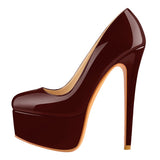 Onlymaker Women's Platform 16CM Thin Heels Pumps Fashion Leopard Round Toe Shoes Sexy Party wedding Stiletto Plus Size